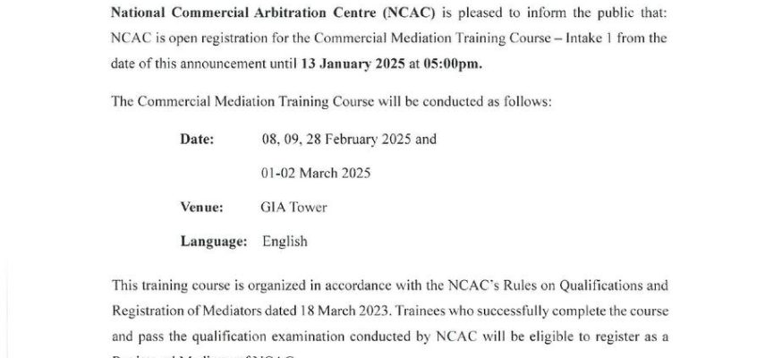 Commercial Mediation Training Course-Intake 1